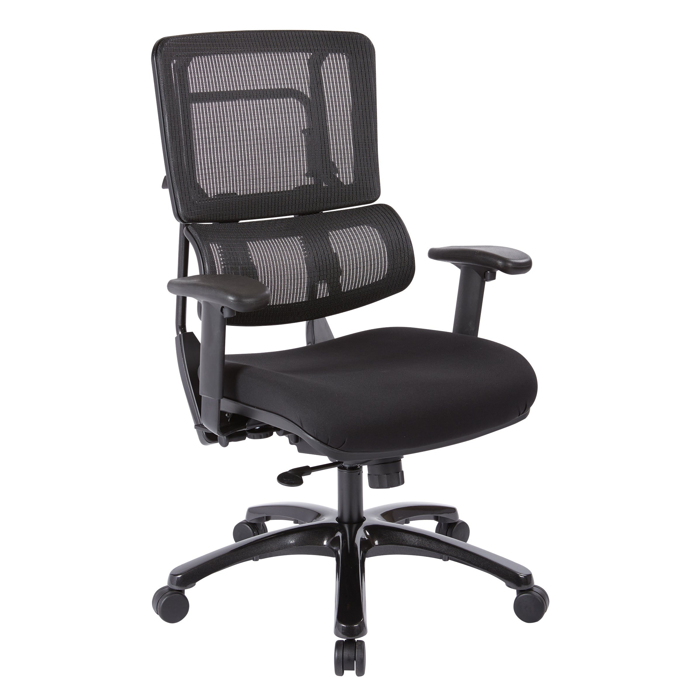 Vertical Black Mesh Back Chair with - Black