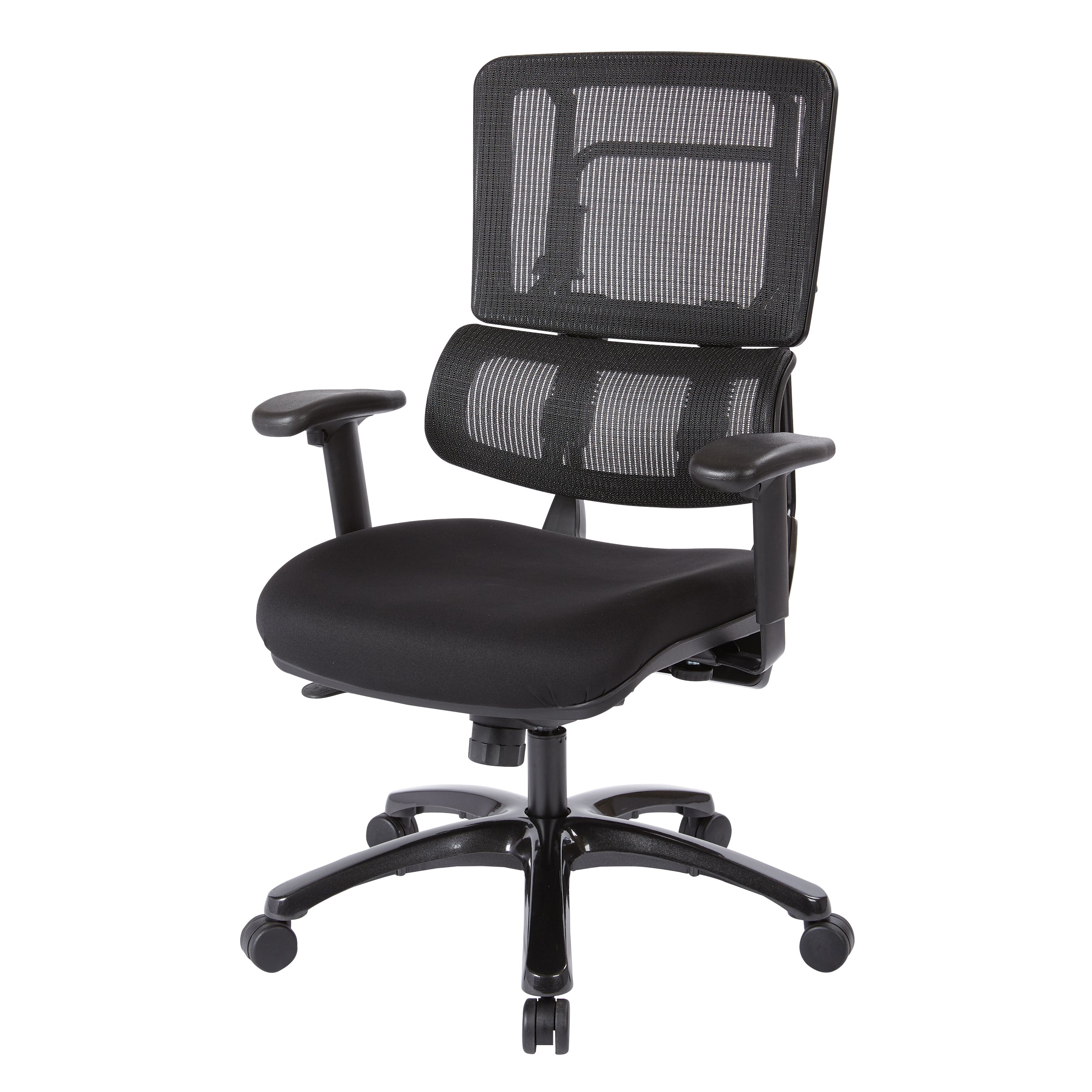 Vertical Black Mesh Back Chair with - Black