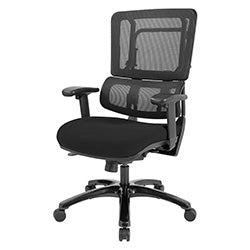 Vertical Black Mesh Back Chair with Shiny Black Base - Black