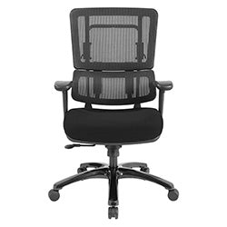 Vertical Black Mesh Back Chair with Shiny Black Base - Black
