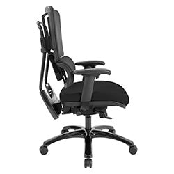Vertical Black Mesh Back Chair with Shiny Black Base - Black