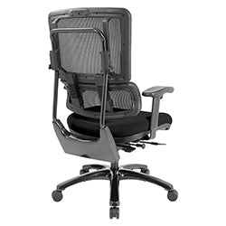 Vertical Black Mesh Back Chair with Shiny Black Base - Black