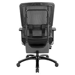 Vertical Black Mesh Back Chair with Shiny Black Base - Black