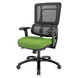 Vertical Black Mesh Back Chair with Shiny Black Base - Green