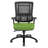 Vertical Black Mesh Back Chair with Shiny Black Base - Green