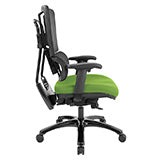 Vertical Black Mesh Back Chair with Shiny Black Base - Green
