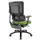 Vertical Black Mesh Back Chair with Shiny Black Base - Green