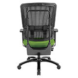 Vertical Black Mesh Back Chair with Shiny Black Base - Green