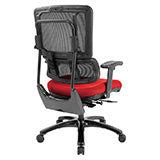Vertical Black Mesh Back Chair with Shiny Black Base - Red