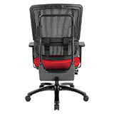 Vertical Black Mesh Back Chair with Shiny Black Base - Red
