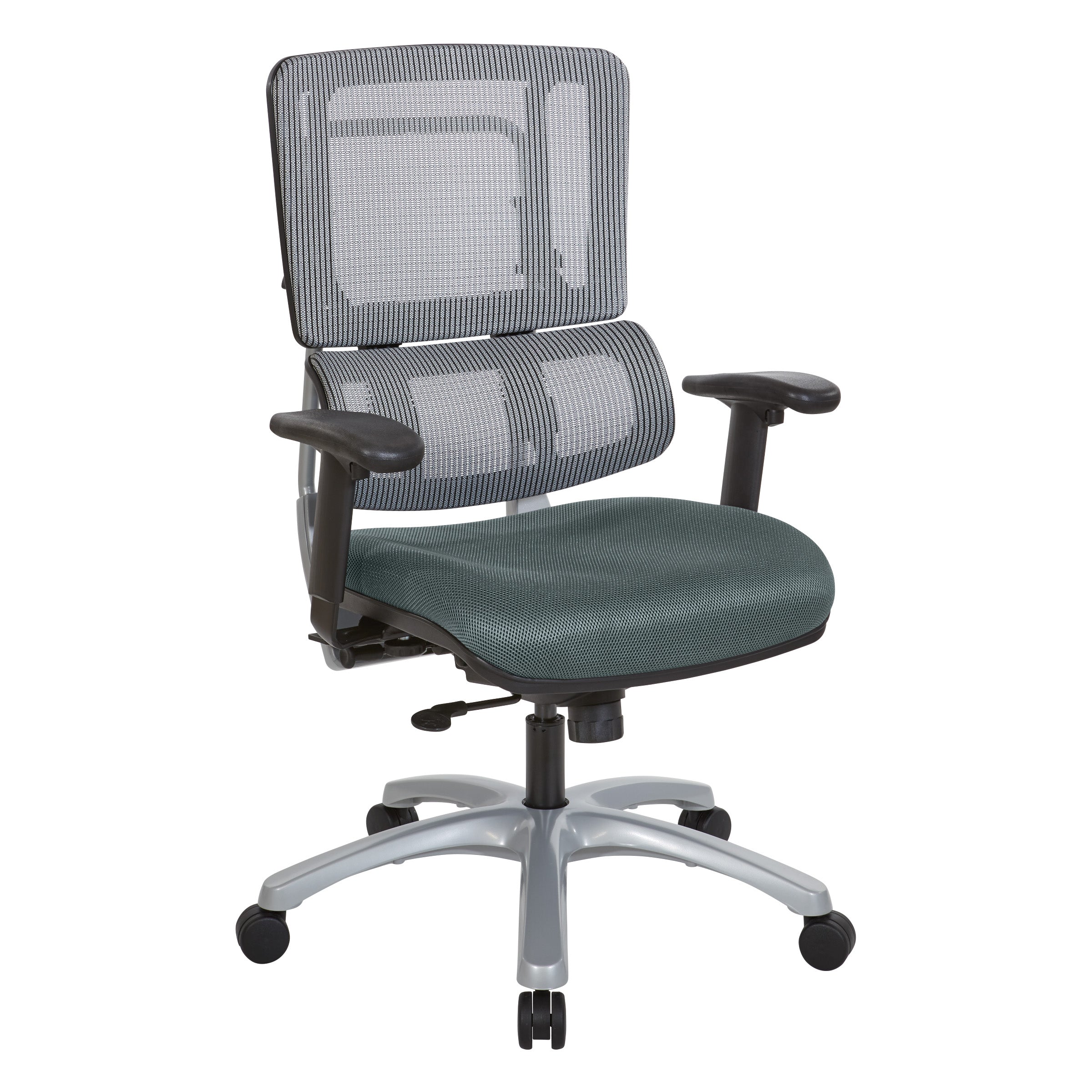 Vertical Grey Mesh Back Chair with Silver Base - Grey