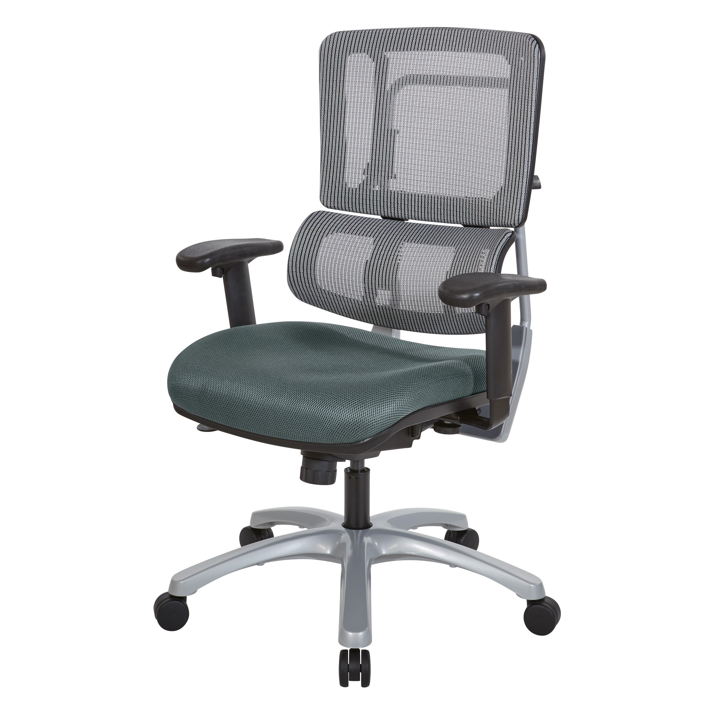 Vertical Grey Mesh Back Chair with Silver Base - Grey