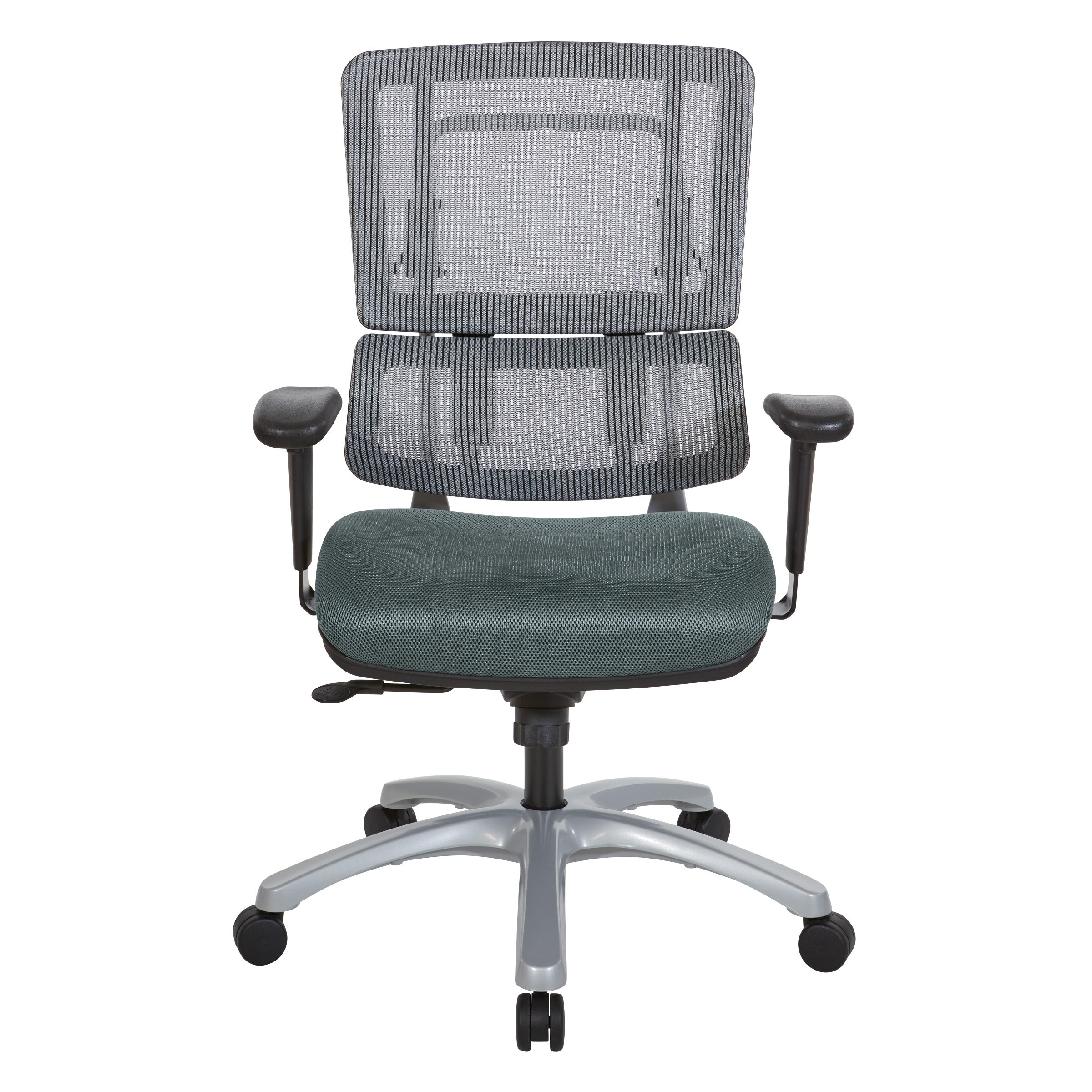 Vertical Grey Mesh Back Chair with Silver Base - Grey