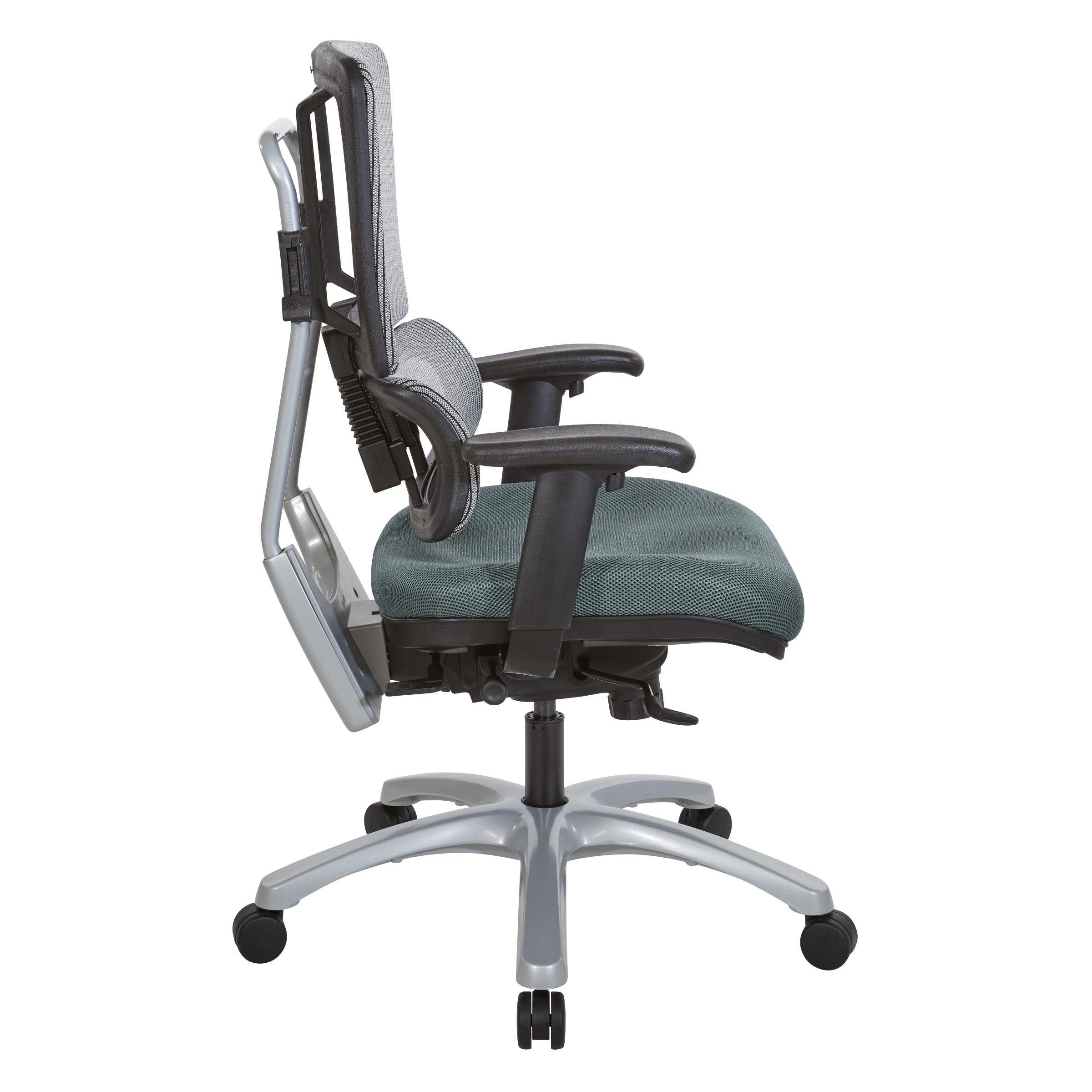 Vertical Grey Mesh Back Chair with Silver Base - Grey