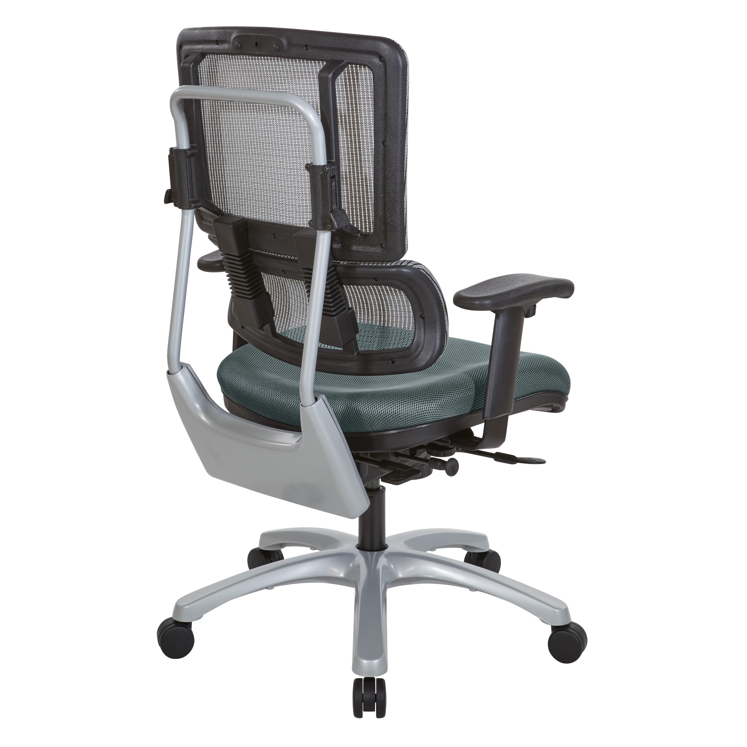 Vertical Grey Mesh Back Chair with Silver Base - Grey