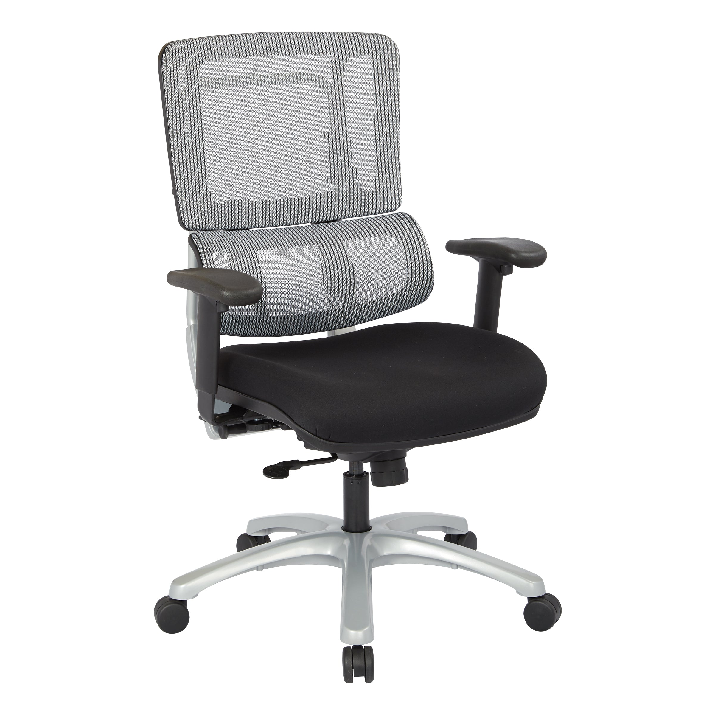 Vertical Grey Mesh Back Chair  - Black