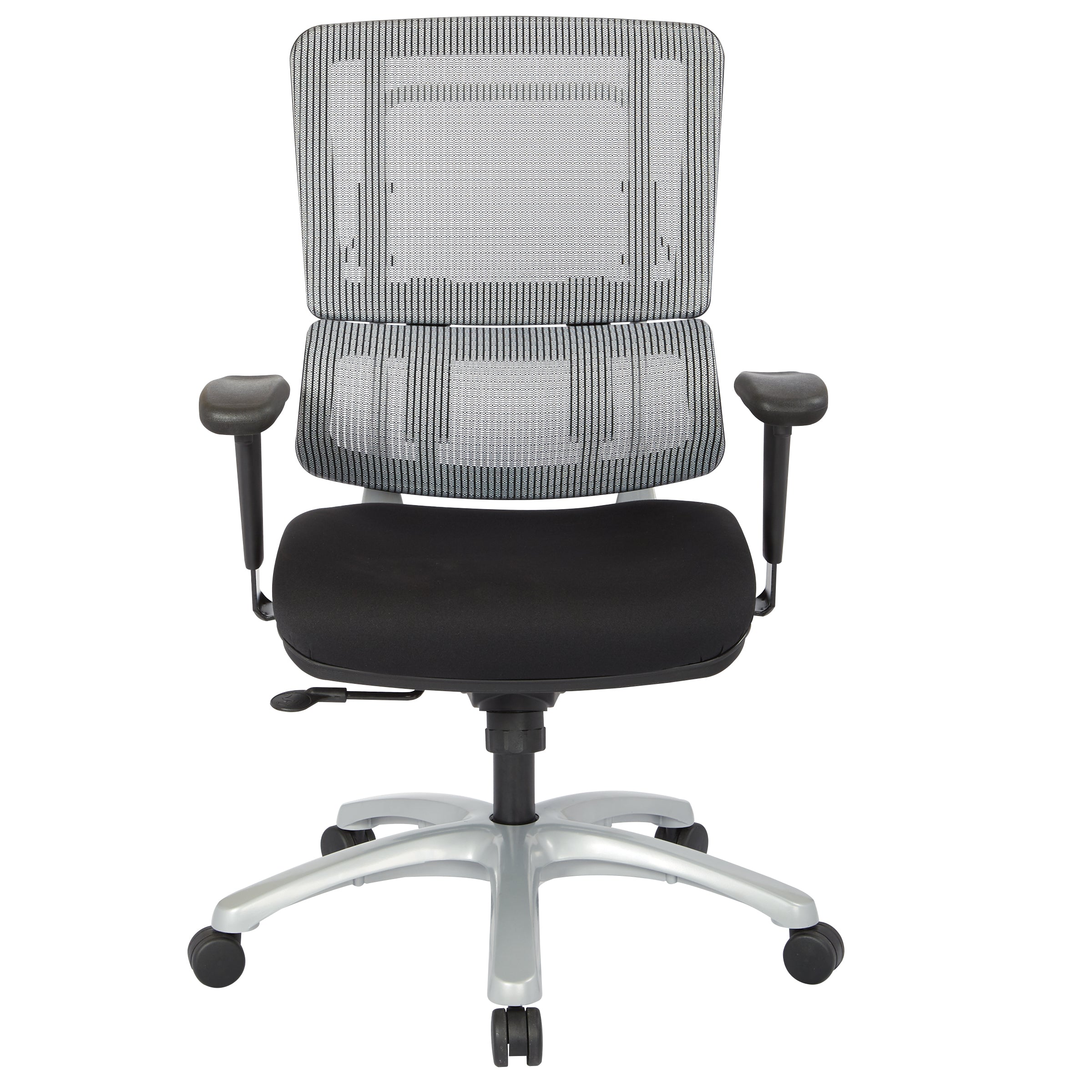 Vertical Grey Mesh Back Chair  - Black