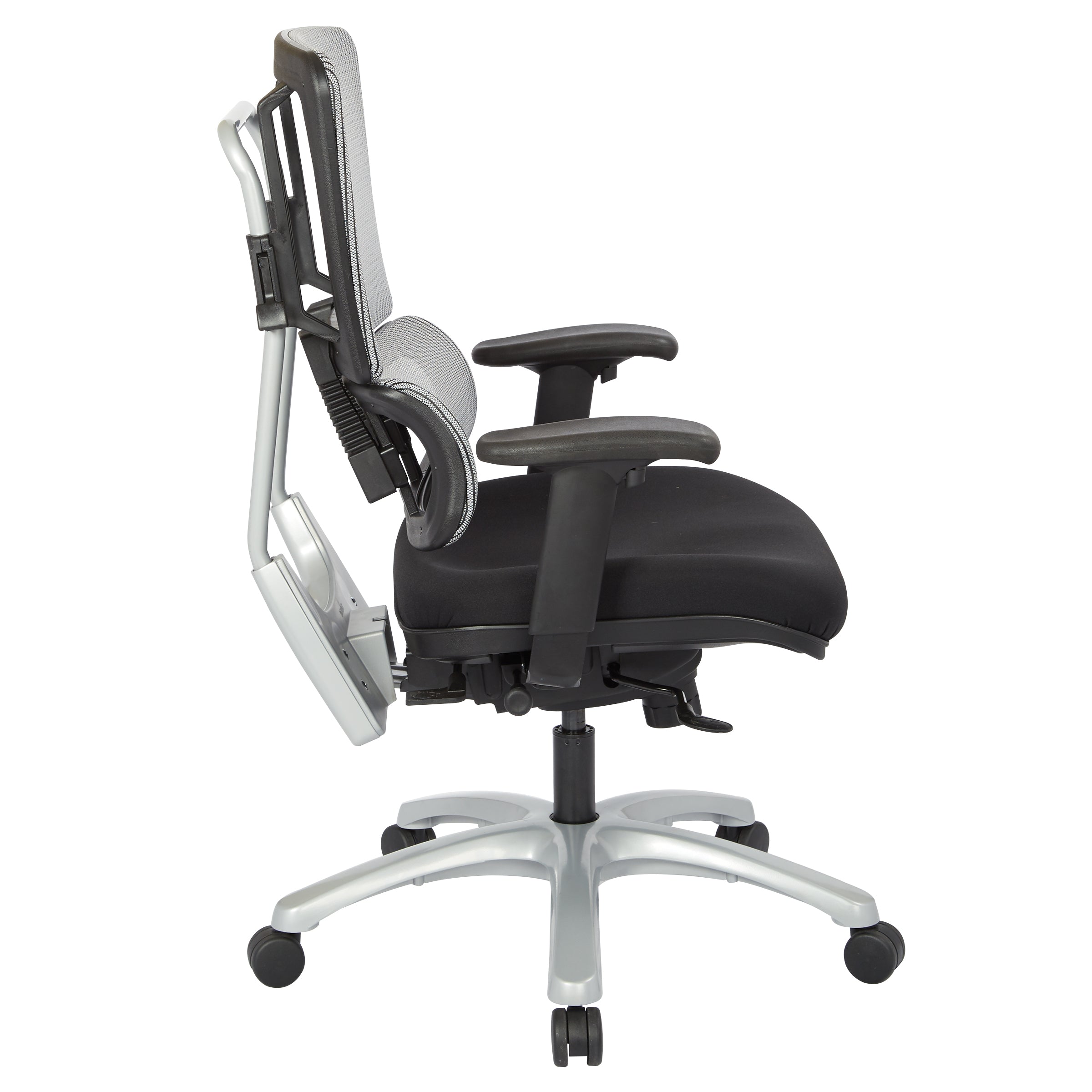 Vertical Grey Mesh Back Chair  - Black