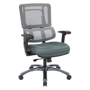 Vertical Grey Mesh Back Chair with Titanium Base - Grey
