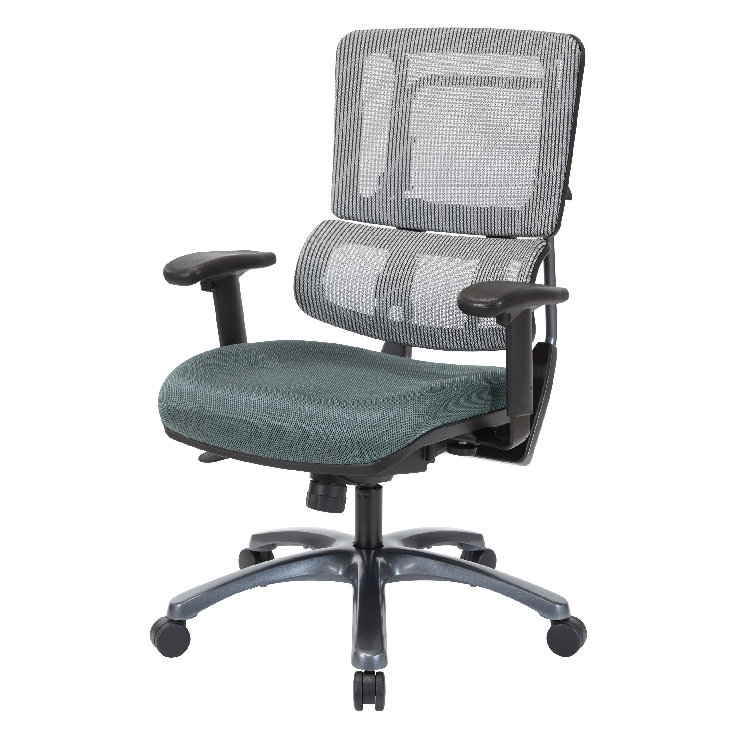 Vertical Grey Mesh Back Chair with Titanium Base - Grey