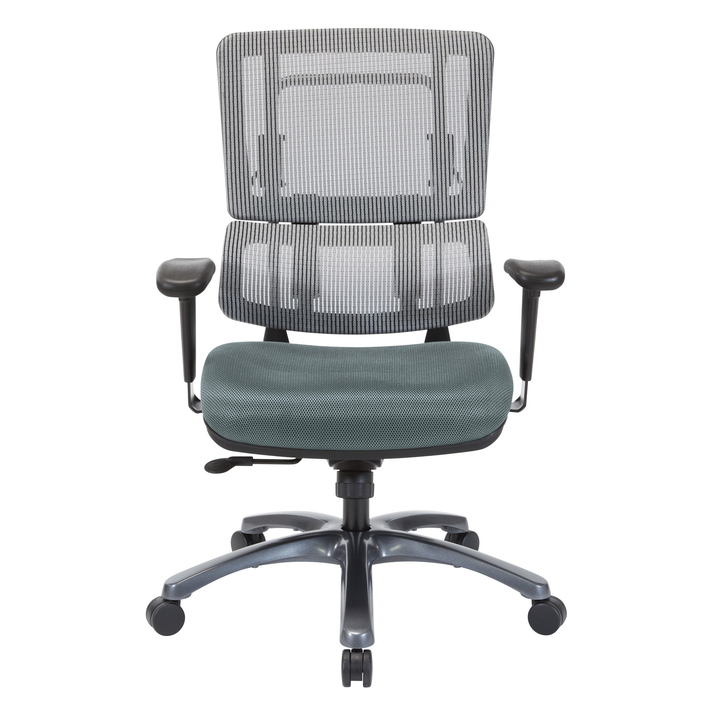 Vertical Grey Mesh Back Chair with Titanium Base - Grey