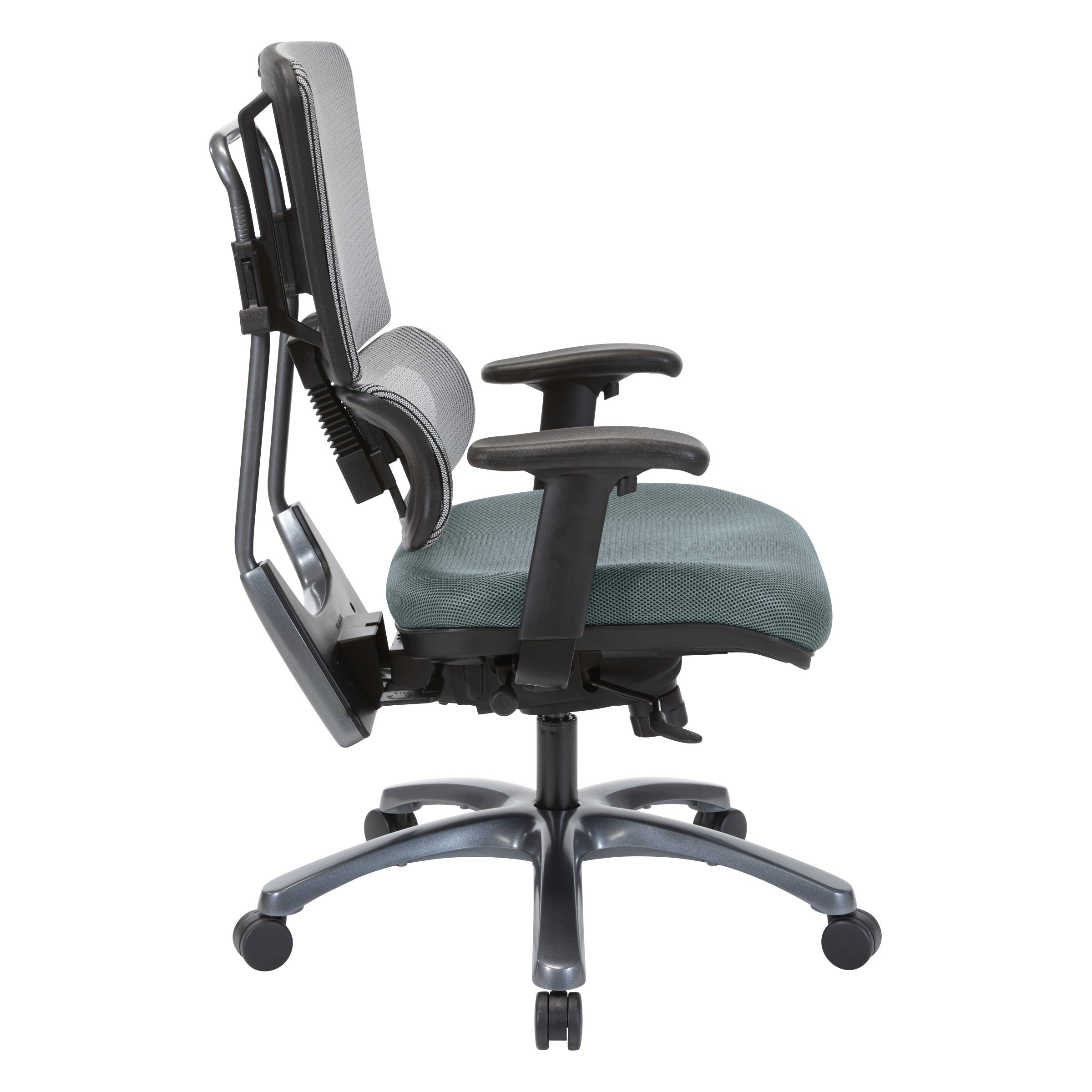 Vertical Grey Mesh Back Chair with Titanium Base - Grey