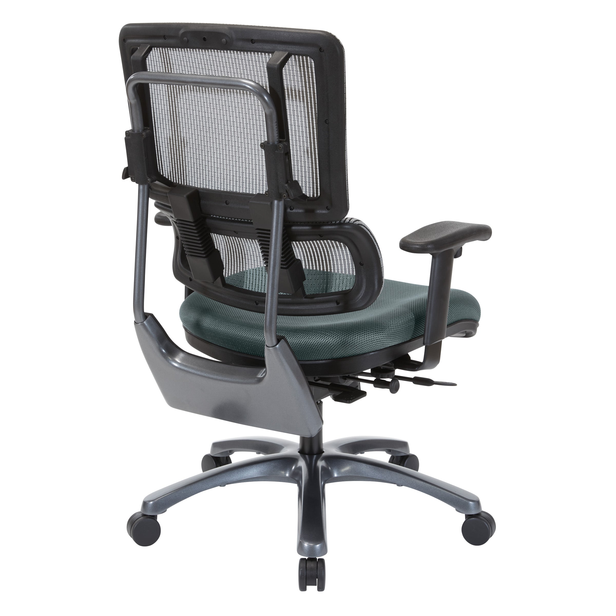 Vertical Grey Mesh Back Chair with Titanium Base - Grey