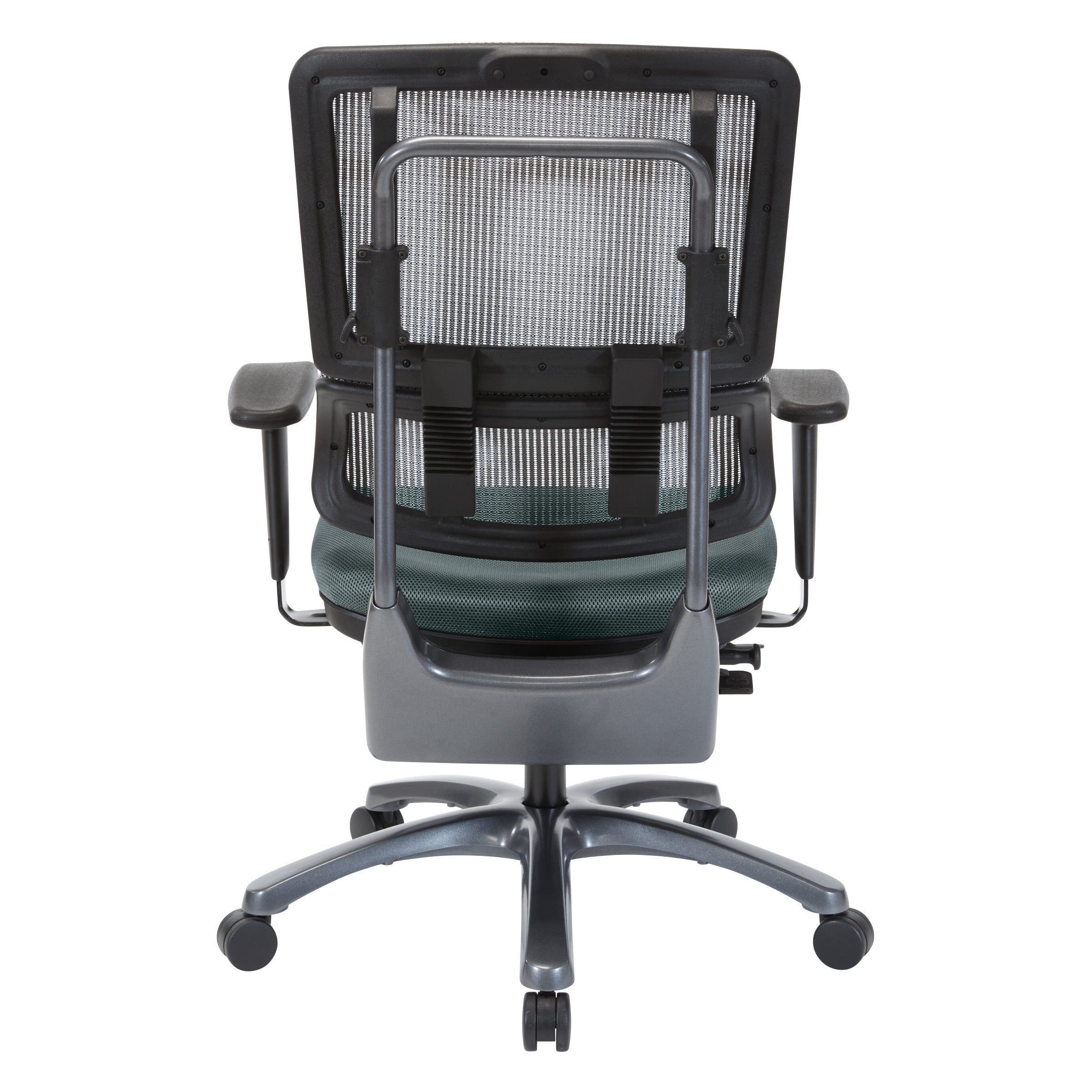 Vertical Grey Mesh Back Chair with Titanium Base - Grey