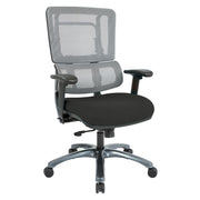 Vertical Grey Mesh Back Chair with Titanium Base - Black