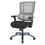 Vertical Grey Mesh Back Chair with Titanium Base - Black