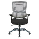 Vertical Grey Mesh Back Chair with Titanium Base - Black