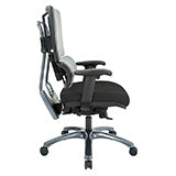 Vertical Grey Mesh Back Chair with Titanium Base - Black