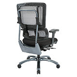 Vertical Grey Mesh Back Chair with Titanium Base - Black