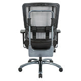 Vertical Grey Mesh Back Chair with Titanium Base - Black