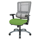 Vertical Grey Mesh Back Chair with Titanium Base - Green