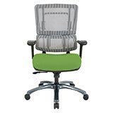 Vertical Grey Mesh Back Chair with Titanium Base - Green