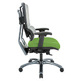 Vertical Grey Mesh Back Chair with Titanium Base - Green