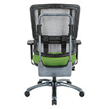 Vertical Grey Mesh Back Chair with Titanium Base - Green