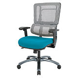 Vertical Grey Mesh Back Chair with Titanium Base - Blue