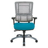 Vertical Grey Mesh Back Chair with Titanium Base - Blue