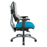 Vertical Grey Mesh Back Chair with Titanium Base - Blue
