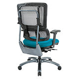 Vertical Grey Mesh Back Chair with Titanium Base - Blue
