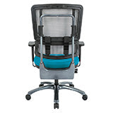 Vertical Grey Mesh Back Chair with Titanium Base - Blue