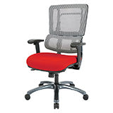 Vertical Grey Mesh Back Chair with Titanium Base - Red