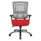 Vertical Grey Mesh Back Chair with Titanium Base - Red