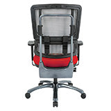 Vertical Grey Mesh Back Chair with Titanium Base - Red