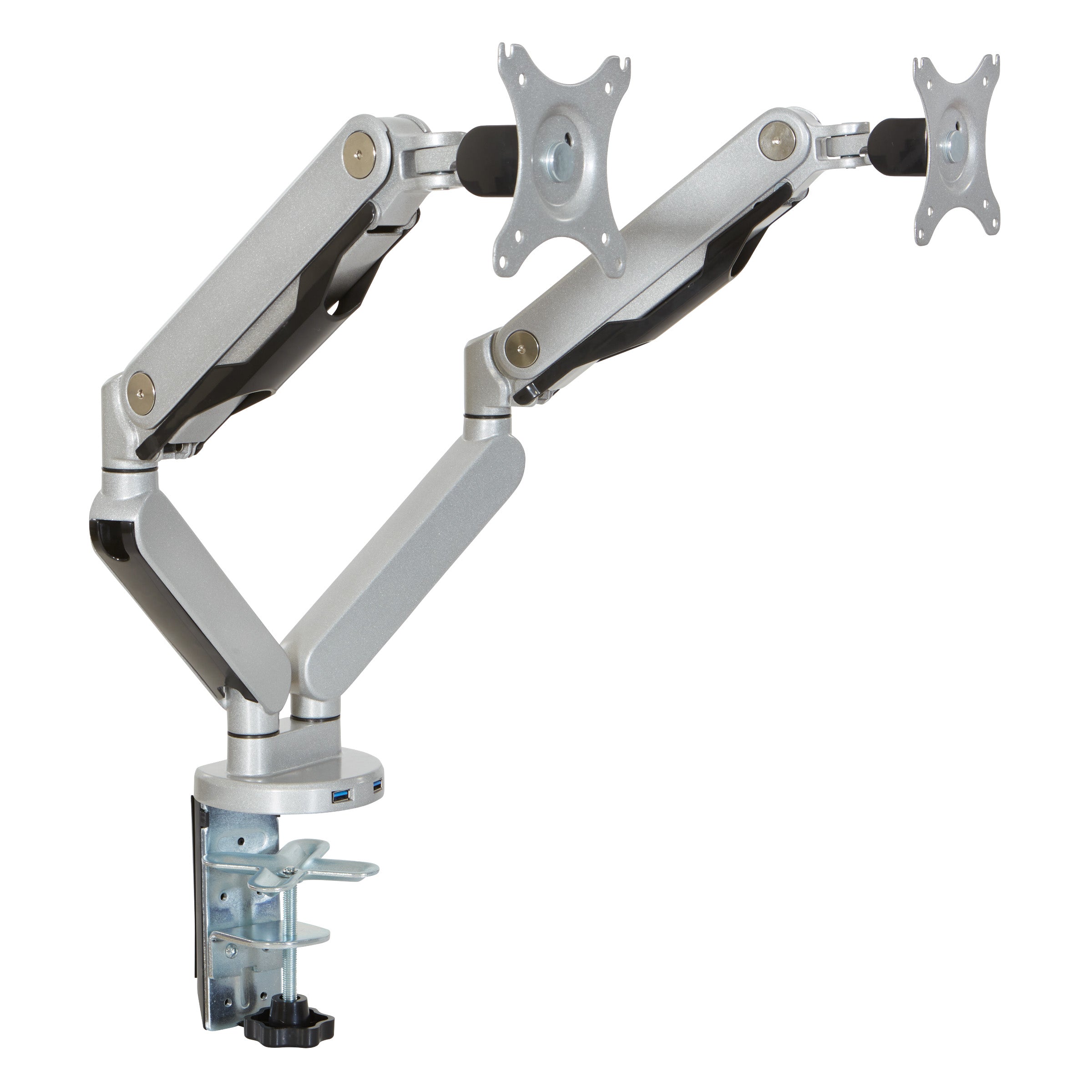 Double Monitor Arm 17"-30" - Silver