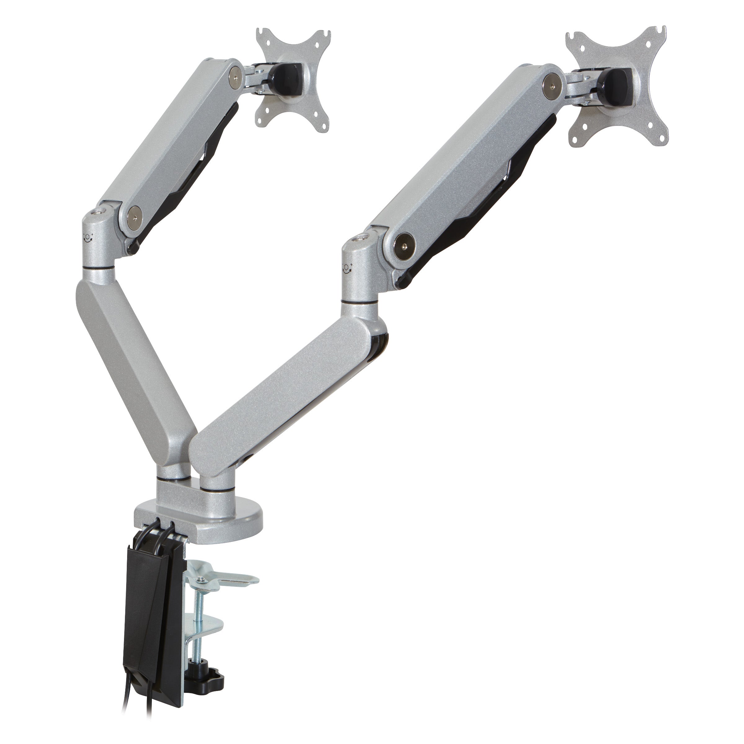 Double Monitor Arm 17"-30" - Silver