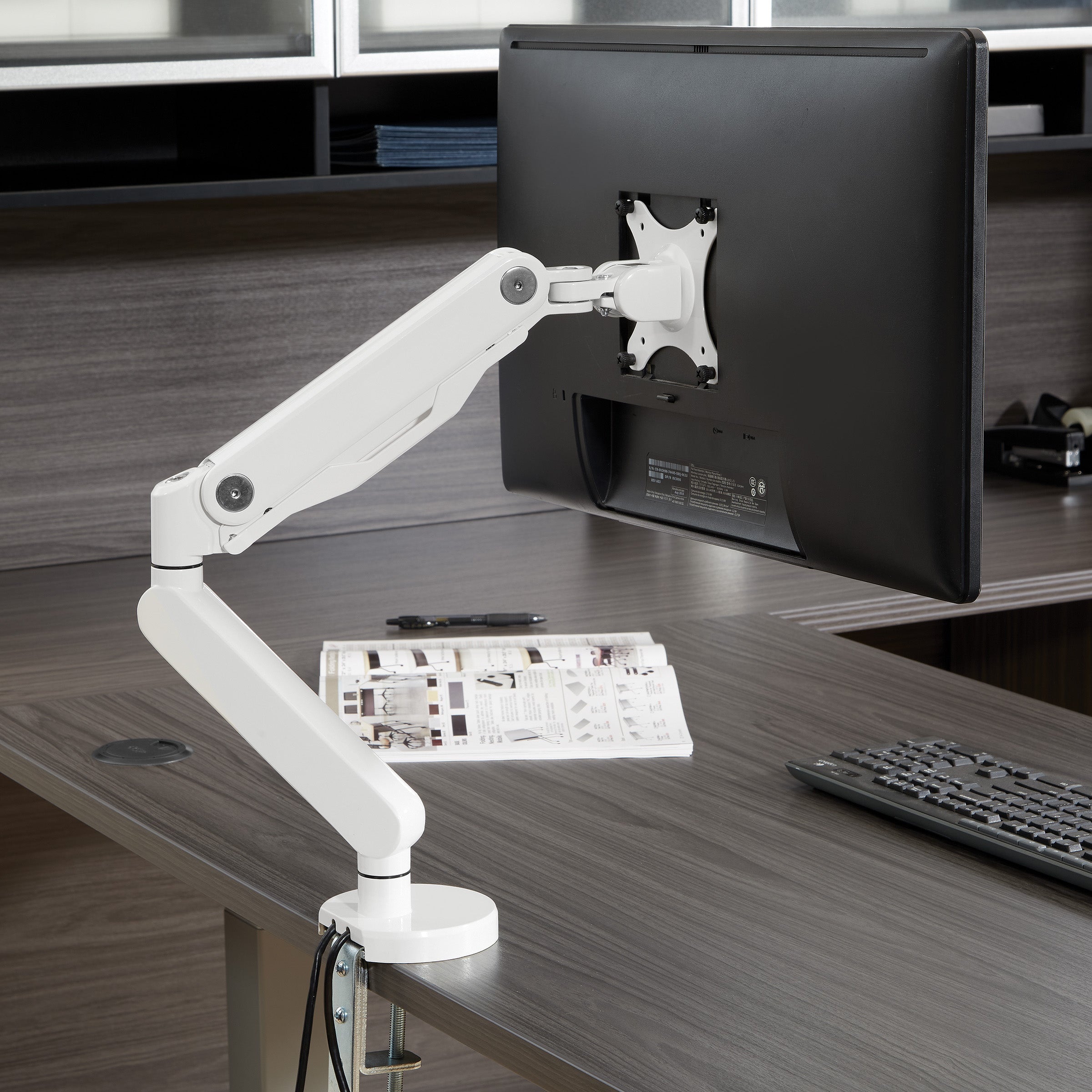 Single Monitor Arm - White