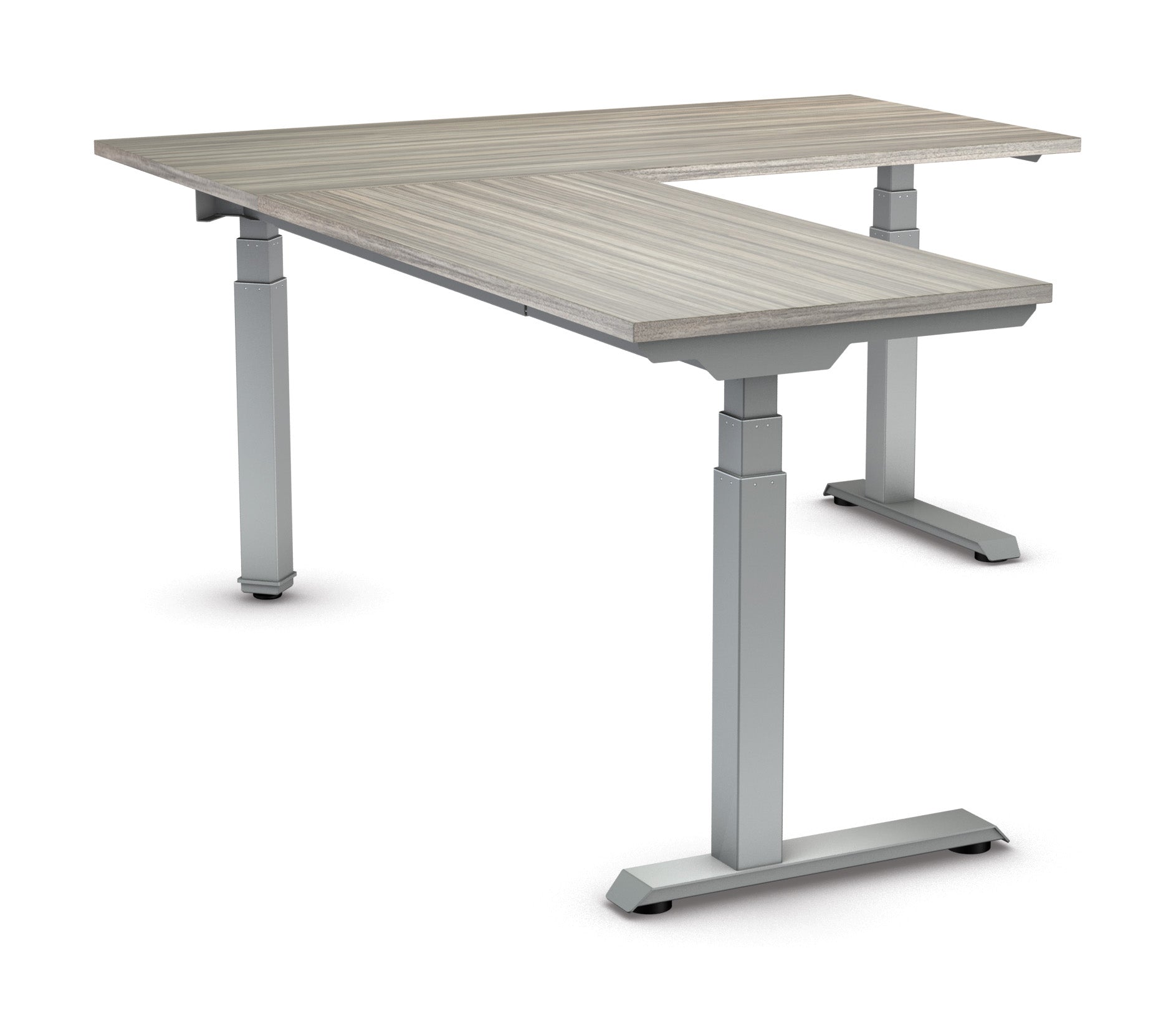 Ascend II 3 Stage 60" x 78" Electric Height Adjustable Table L-Shape - Urban Walnut/Silver